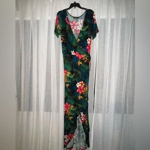 Hawaiian print cotton dress